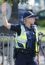 Victoria Police Constable providing security at Olympic Park in Melbourne Royalty Free Stock Photo