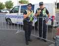 Victoria Police Constable providing security at Olympic Park in Melbourne Royalty Free Stock Photo