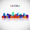 Victoria skyline silhouette in colorful geometric style. Royalty Free Stock Photo