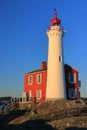 Fisgard Lighthouse at Sunset, Fort Rodd Hill National Historic Site, Victoria, Vancouver Island, British Columbia, Canada Royalty Free Stock Photo