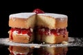 Victoria Sponge Cake. Traditional London dessert. Ai generative