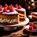 Victoria Sponge Cake , traditional popular sweet dessert cake Royalty Free Stock Photo