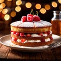 Victoria Sponge Cake , traditional popular sweet dessert cake Royalty Free Stock Photo