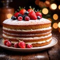 Victoria Sponge Cake , traditional popular sweet dessert cake Royalty Free Stock Photo