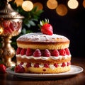 Victoria Sponge Cake , traditional popular sweet dessert cake Royalty Free Stock Photo