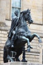 The equestrian statue in the Victoria Street,Edinburgh