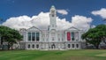 The Victoria Theatre and Concert Hall is a performing arts center in the Central Area of Singapore timelapse hyperlapse. Royalty Free Stock Photo