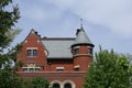 Victorian architecture with spiral turret and front gable