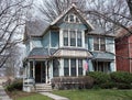 Victorian Blue House with Pink Accents Royalty Free Stock Photo