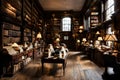 Victorian bookstore. nostalgic charm of antique literary haven