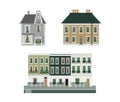 Victorian buildings set of three Royalty Free Stock Photo