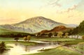 Old Illustration of Picturesque River Scene of Central Scotland