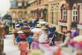 Victorian city diorama in winter made by playmobil pieces