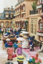 Victorian city diorama in winter made by playmobil pieces