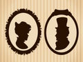 Victorian couple vintage silhouettes