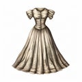 Victorian Wedding Dress Vector Illustration With Distorted Proportions