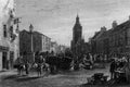 Old Illustration of Nineteenth Century Town Scene