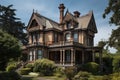 a victorian-era house, with intricate moldings and decorative details Royalty Free Stock Photo