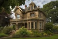 victorian-era house, with intricate moldings and scrolled accents