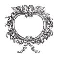 Victorian floral frame with angels illustration