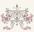 victorian floral motif composition