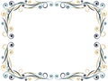 Victorian frame. Vintage decorative frame with curls. Elegant ornament. Art deco frame. Design a template for invitations, Royalty Free Stock Photo