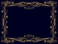 Victorian frame. Vintage decorative frame with curls. Elegant ornament. Art deco frame. Design a template for invitations, Royalty Free Stock Photo