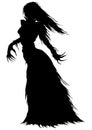 Victorian ghost or a vampire woman silhouette