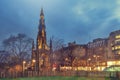 Scott Monument in Princes Street Gardens in old town Edinburgh, Scotland, UK Royalty Free Stock Photo