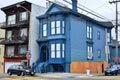 Victorian house in blue color in San Francisco, California