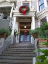 Victorian house entrance with Christmas decoration Royalty Free Stock Photo