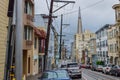 Victorian Houses, Architecture and Skyscraper in San Francisco Street