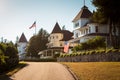 Victorian houses on the West bluffs behind the Grand Hotel on Mackinac Island Michigan Royalty Free Stock Photo