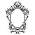 Victorian-inspired Black And White Ornate Mirror Frame