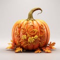 Victorian-inspired 3d Pumpkin Model With Intricate Illustrations