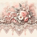 Victorian Lace Elegance Valentine Digital Paper Junk Journal Background