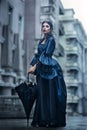 Victorian lady in blue