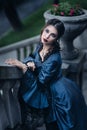 Victorian lady in blue