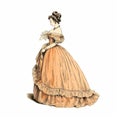 Victorian Lady In Orange Gown: Historical Perspective Illustration Royalty Free Stock Photo