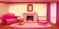 Victorian living room interior with fireplace Royalty Free Stock Photo