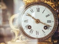 Victorian Old Clock Face with Roman Numerals Gold antiqu