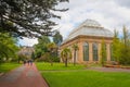 The Victorian Palm House at the Royal Botanic Gardens, a public park in Edinburgh, Scotland, UK.