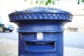 The victorian postbox blue color scene.