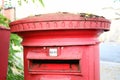 The victorian postbox red color scene.