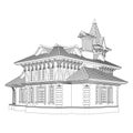 Victorian Residential House Vector. Illustration Isolated On White. Royalty Free Stock Photo