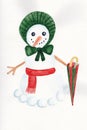 Victorian snowwoman Royalty Free Stock Photo