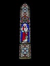 A Victorian Stained Glass Window within the Church of St Michael and All Angels next to Ford Castle Royalty Free Stock Photo