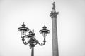 Victorian street lamp post and Column of Nelson near Trafalgar Square