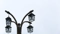 Victorian street lamps on white background