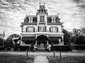 Victorian style funeral home ornate with unique crow`s nest i Royalty Free Stock Photo